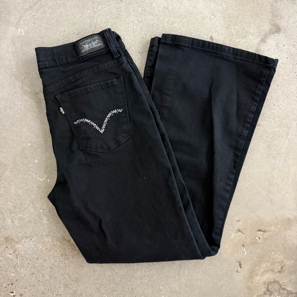 Vintage Y2K Levi’s High Rise Flared Black Pants - Picture 1 of 6